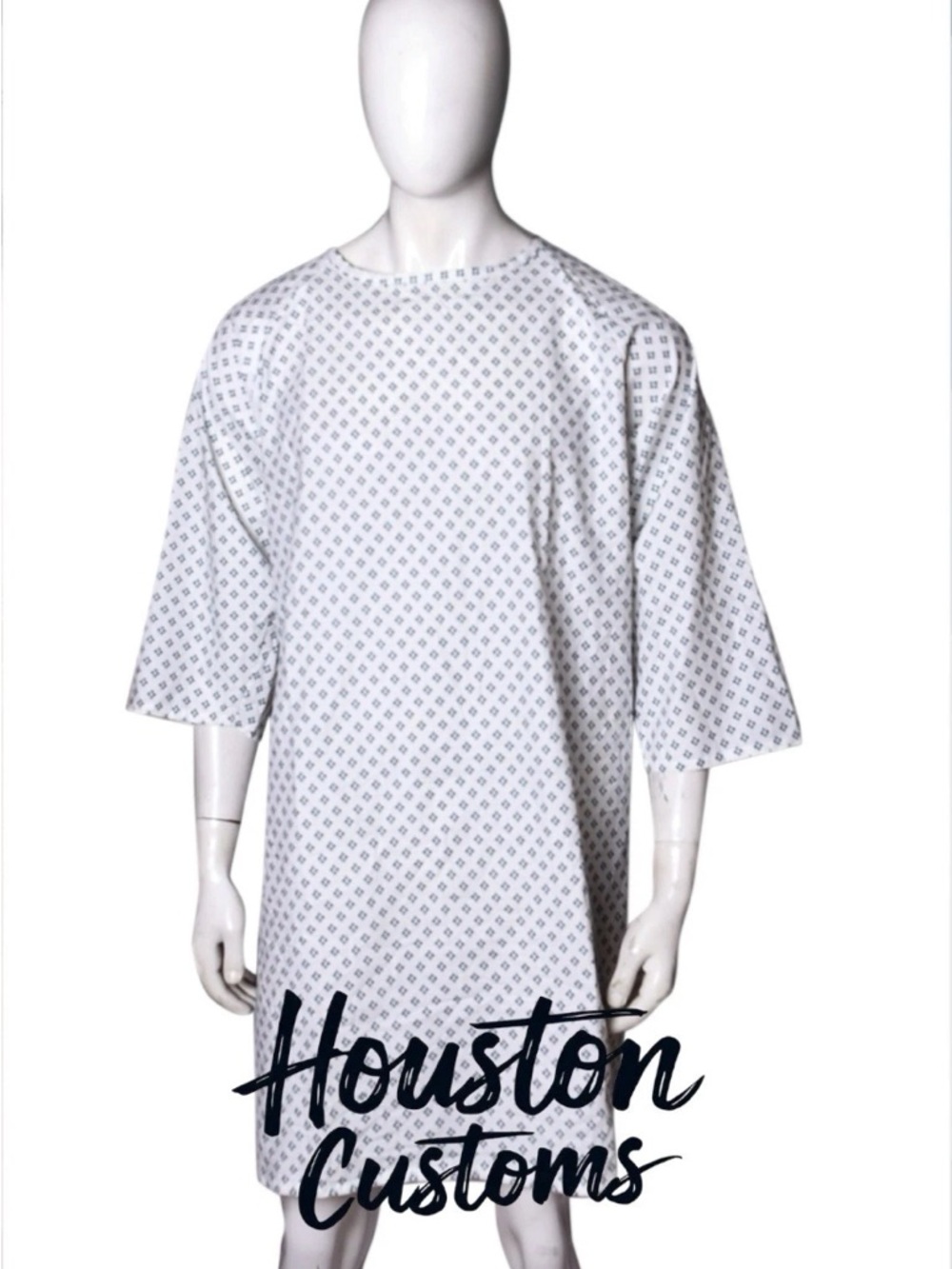 White Patterned Men's Pullover Shirt